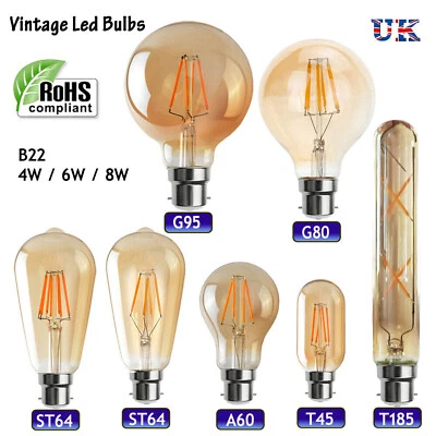 DC TRANSFORMER Vintage Filament LED Edison Bulb Dimmable B22 Decorative Industrial Lights