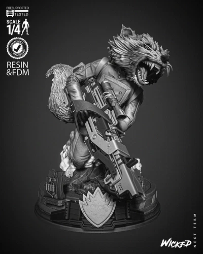 Mapache cohete (busto) - Fan Art - Kit de impresión 3D (Wick3d)
