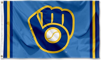 Drapeau Milwaukee Brewers 3x5 Pieds - Baseball MLB, Neuf, Uni-face, Multi-couleurs