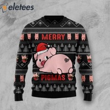 Cute Pink Pig Merry Pigmas Ugly Christmas Sweater Fun Pig Lover Gift