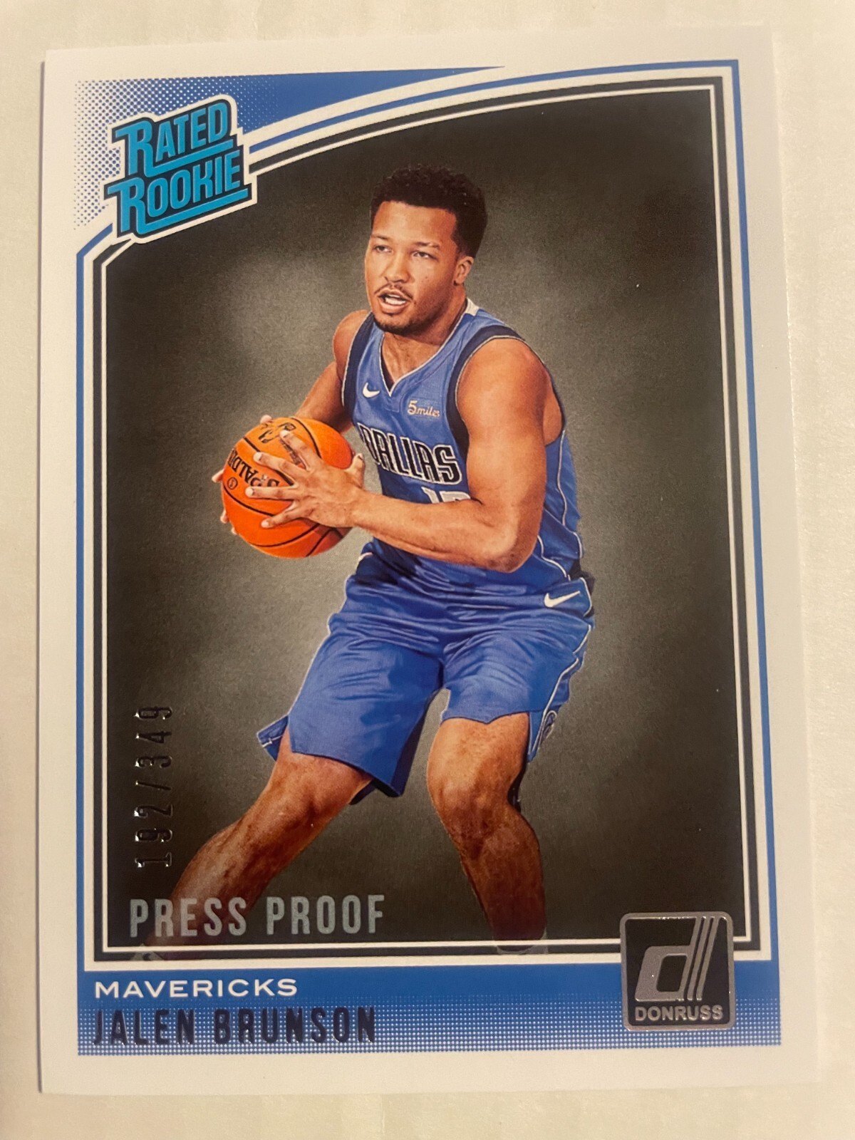 2018-19 Donruss Jalen Brunson RC RR Press Proof #179 Mavs Knicks #192/349 Hot!!!