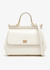 AUTHENTIC CLASSIC WHITE DOLCE & GABBANA SICILY HANDBAG - Medium, Includes Strap