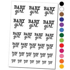 Baby Girl Fun Text Temporary Tattoo Water Resistant Fake Body Art Set Collection