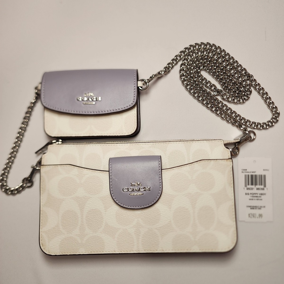 COACH C3328 Poppy Crossbody With Card Case Signature Canvas