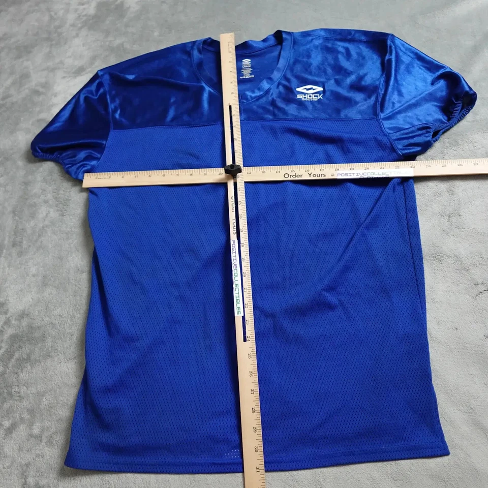 Camiseta deportiva de entrenamiento Shock Doctor para adultos para hombre grande de malla azul elástica manga corta Foto 4 de 4