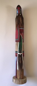 19 Kachina Doll Shalako Hopi Long Hair Wood Totem Sculpture B