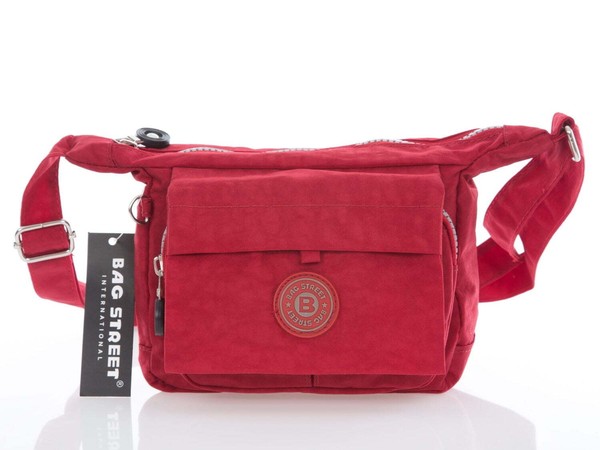 Bag Street Leichte Kleine UmhäNgetasche Schultertasche Aus Crinkle-Nylon Rot-image