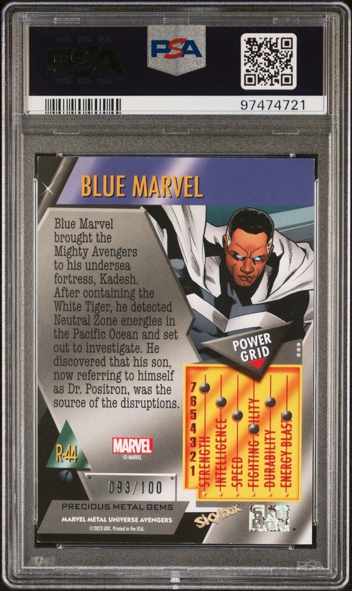 2024 Marvel Metal Universe Blue Marvel Retro Red PMG /100 Psa 8 | eBay