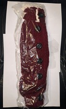 Unbranded One Size Burgundy Pointelle Knit Leg Warmers Over The Calf Boot Cuffs