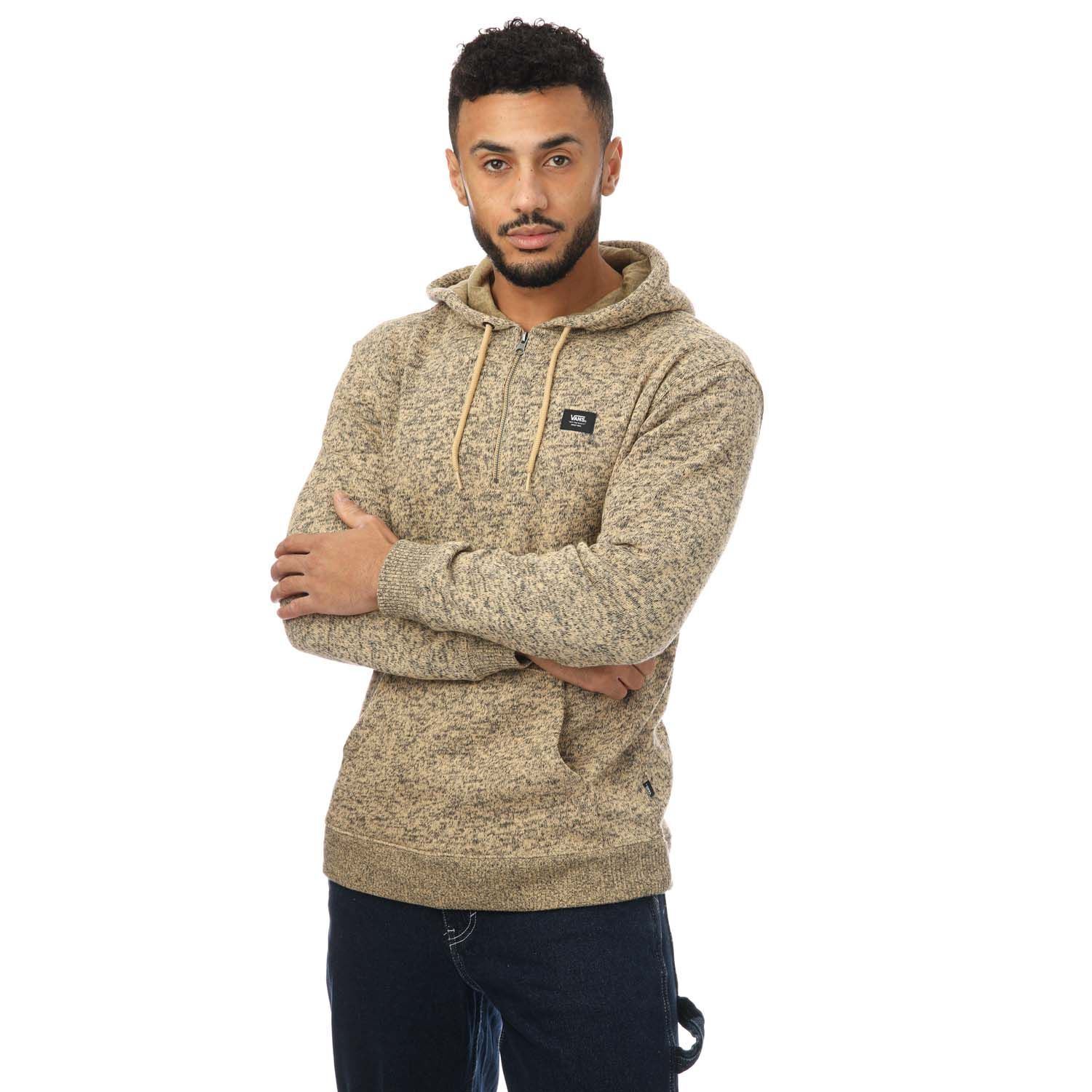 Menu0026#039;s Vans Half Zip Pullover Hoodie in Brown | eBay