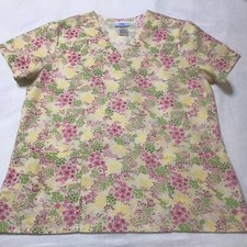 SB Scrub Medical Uniform Med. Yellow Pink Green Floral
