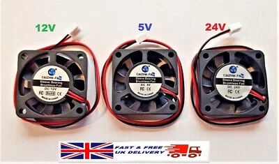 DC 5V 12V 24V 2Pin Brushless PC 3D Printer Cooling Fan 40x40x10mm 4cm UK