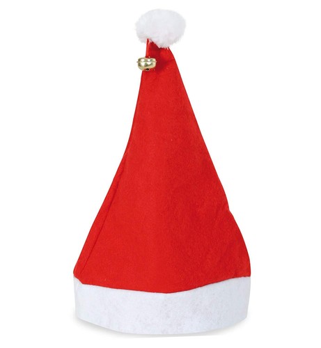 Klassische Nikolausmütze Mit Glöckchen – Rot-weiß Aus Filz Für Weihnachten