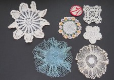 Lot of 20 Hand Crocheted Doilies Dresser Scarves Multicolored and Sizes Vintage