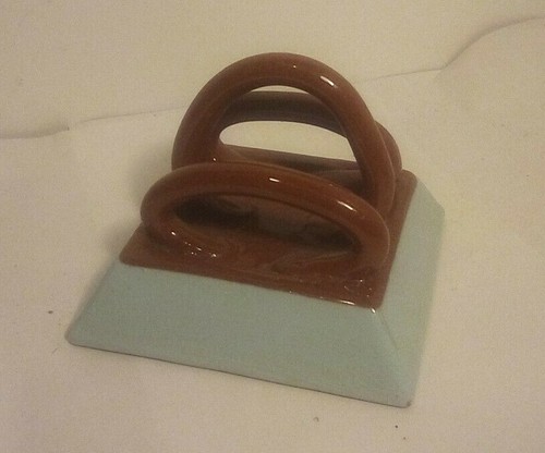 Watcombe pottery TORQUAY DEVON BLUE TOAST RACK 8.5 cm - Picture 2 of 6