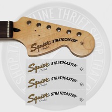 Squier by Fender Strat Waterslide Guitar Neck Headstock Decals Set of 3 