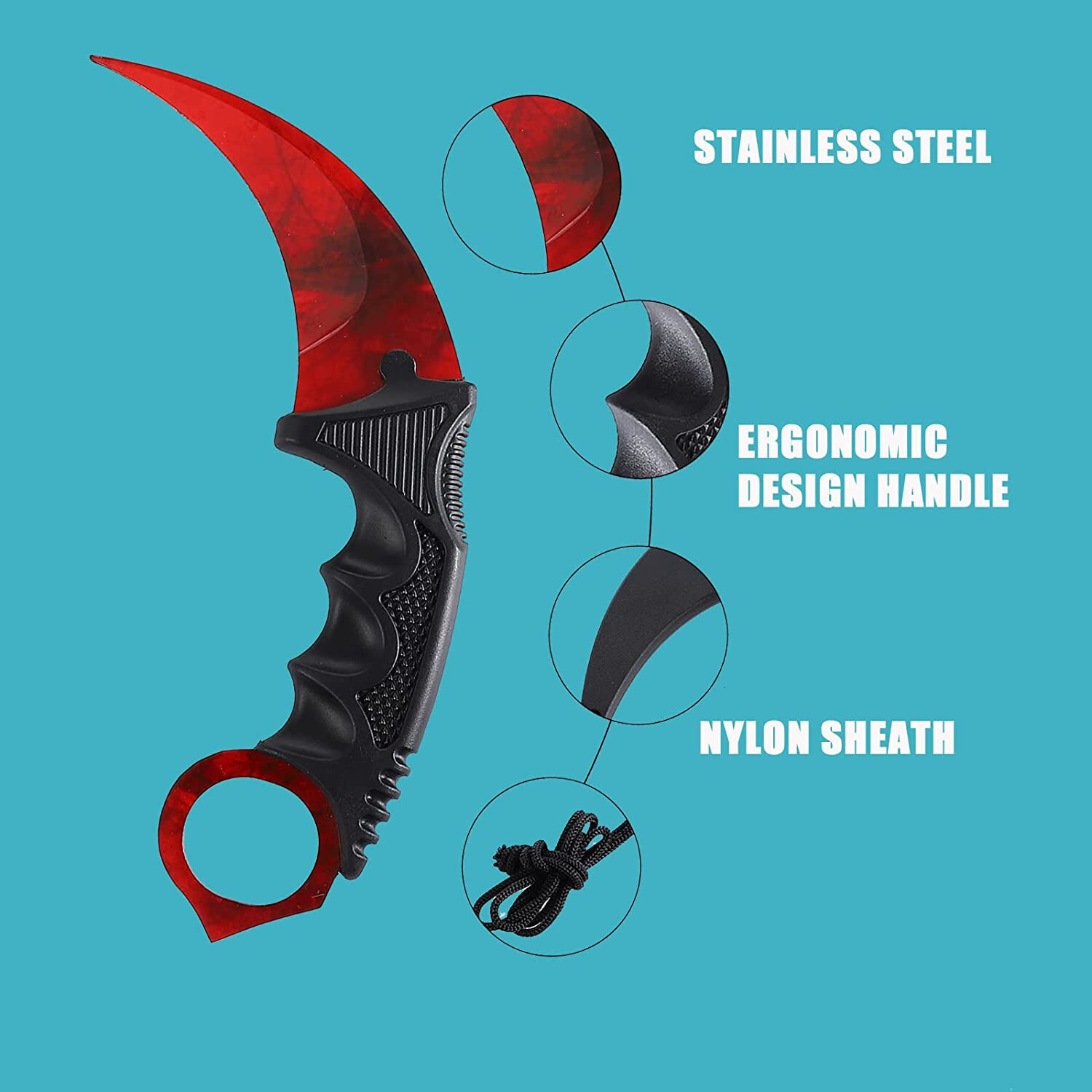 2pc COMBAT Tactical KARAMBIT KNIFE Survival Hunting BOWIE Fixed Blade