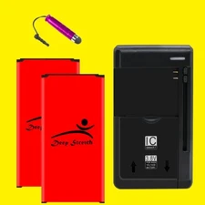 Long Life 2x 6820mAh Battery Charger Stylus for Samsung Galaxy S5 G900R4 Phone