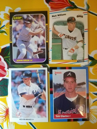 MLB Rookie RC Card Lot 4 John Kruk Tom Glavine Matt Williams Kevin 