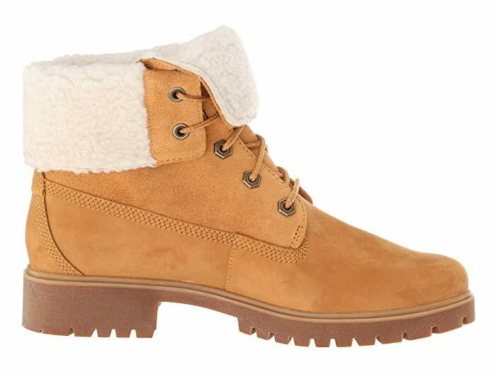 Women s Timberland Jayne Teddy Fleece Fold Down Waterproof Boot Wheat A1SGA231