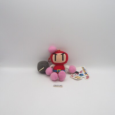 Bomberman Red C0212C Sk Japan Keychain Mascot 4'' TAG Plush Toy Doll