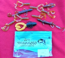 GARY YAMAMOTO CUSTOM BAITS ~ 10 ASSORTED FISHING LURES ~ NEW ~ Q