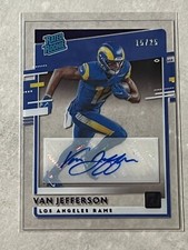 2020 Donruss Van Jefferson Purple Clear Acetate Rated Rookie RC Auto /25 #RR-VJ