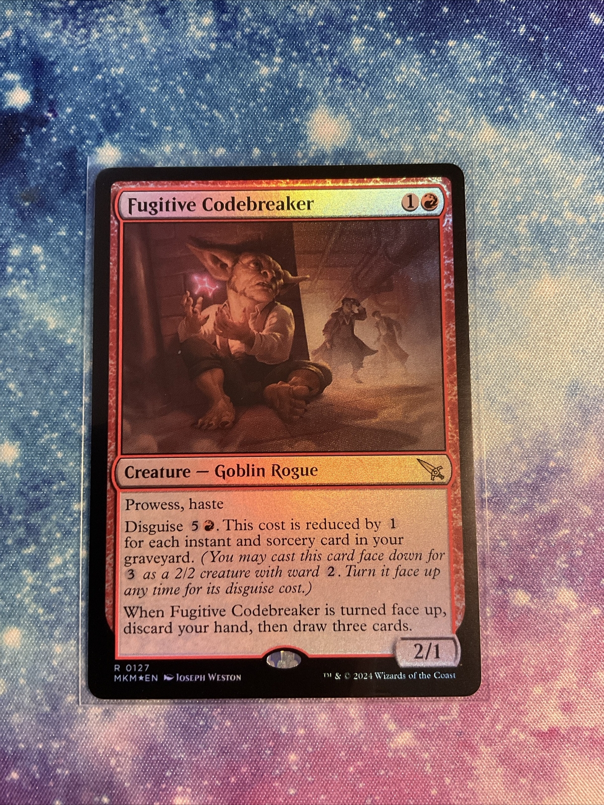 FOIL Prerelease FUGITIVE CODEBREAKER mtg NM Murders at Karlov Manor Rare