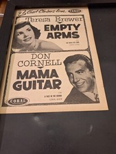 Teresa Brewer And Don Cornell Rare Original Coral Records Promo Poster Ad Framed