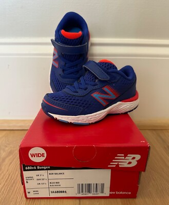 New Balance 680v6 Shoes Infant 6 Wide Bungee Sneakers Blue Red