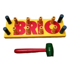 Vintage 1960's BRIO Wooden Toy Knock Out Bench Hammer Sweden