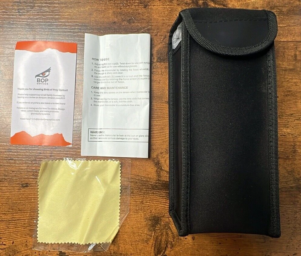 Birds of Prey Optics Falcon 8-22x50 HD Monocular Telescope w/ Case & Strap - Image 3 of 4