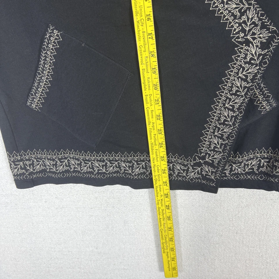 Cárdigan con capucha Style & Co frente abierto para mujer XL negro bordado Foto 4 de 4