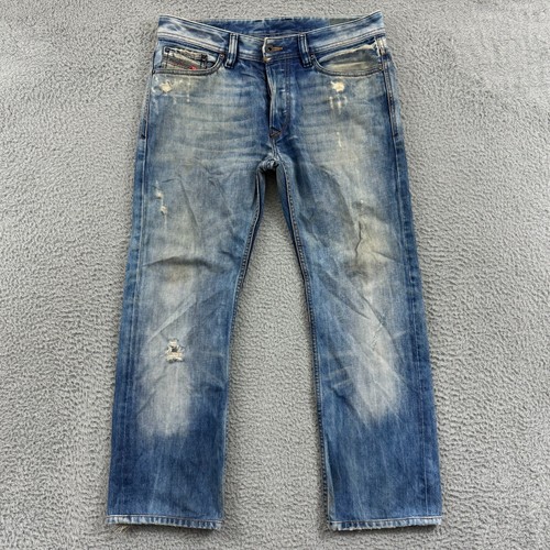 Diesel Jeans Men 29x28 Blue Eyecons Viker Denim Button Bootcut Distress Grunge