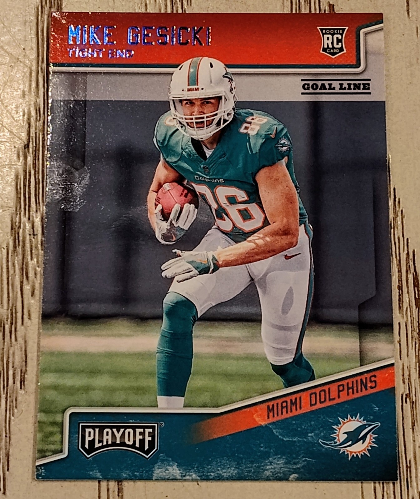 2018 Panini Playoff #216 Mike Gesicki Rookie Card RC Blue Goaline Parallel