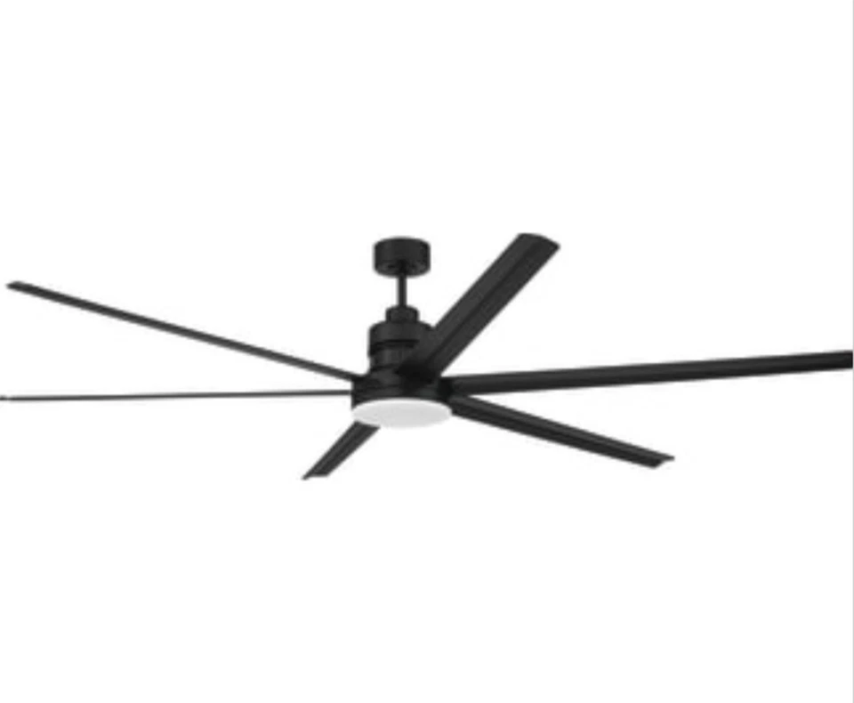 "Ventilador de techo Craftmade 80"" Mondo plano negro DC remoto clasificación húmeda MND80SB6" Foto 2 de 2