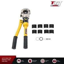 Copper Tube Fittings Crimping Tool w/ 1/2 3/4 & 1-inch Jaw Hydraulic Pipe Cutter