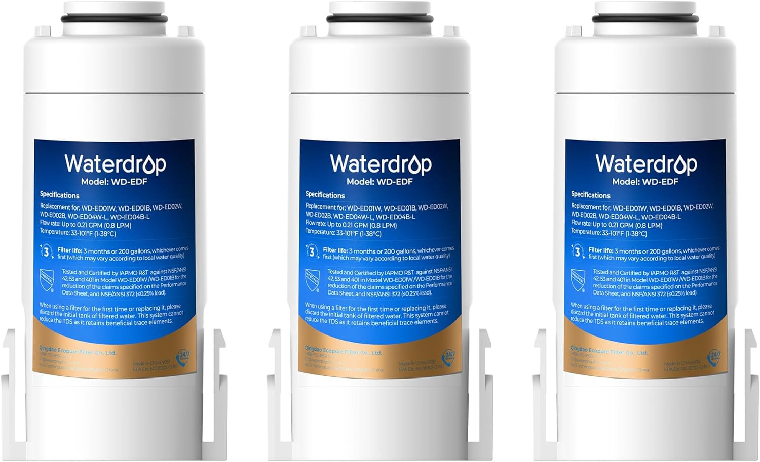 WD-EDF - Filtri Di Ricambio per Tutte Le Caraffe Filtranti per Acqua Istantanea 