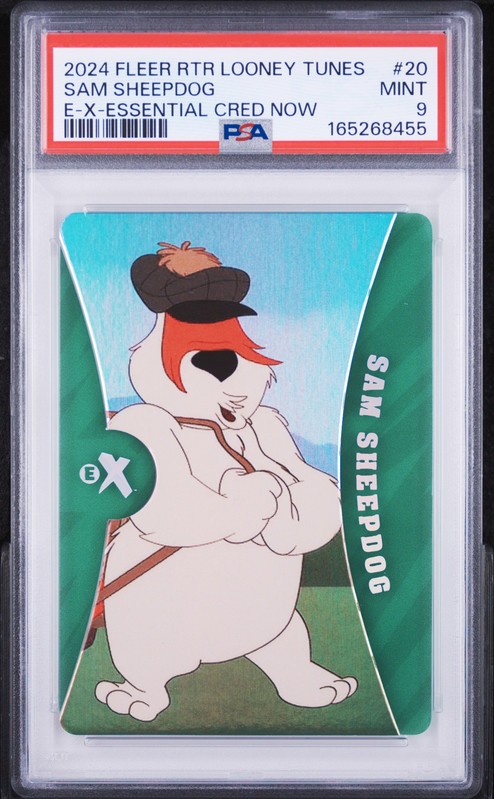 SAM SHEEPDOG 2024 FLEER RETRO LOONEY TUNES E-X ESSENTIAL CRED. /25 PSA 9 POP 2