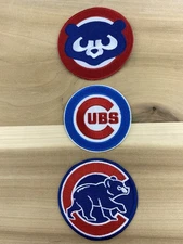 Set Of 3 Chicago Cubs Embroidered Iron On Patches 3”