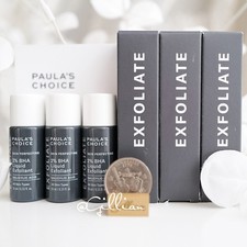 3x Paula's Choice Exfoliate 2 BHA Liquid Exfoliant 10ml /.33oz Ea. Lot of 3 NIB