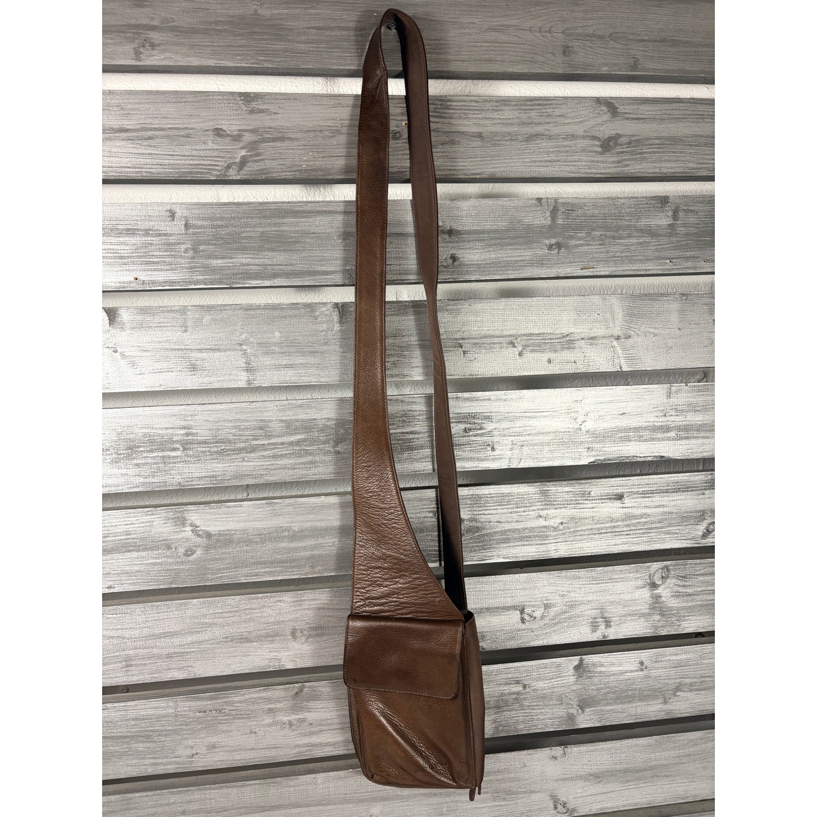 Fossil Brown Leather Crossbody Organizer Sling Bag Wallet Travel Purse