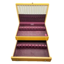 VTG Tarnish Proof Chest Silverware/Flatware Case with Rich Burgundy Velvet Felt