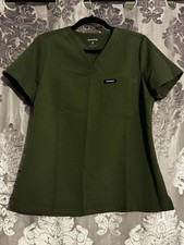 Jaanuu olive green scrub top in size S