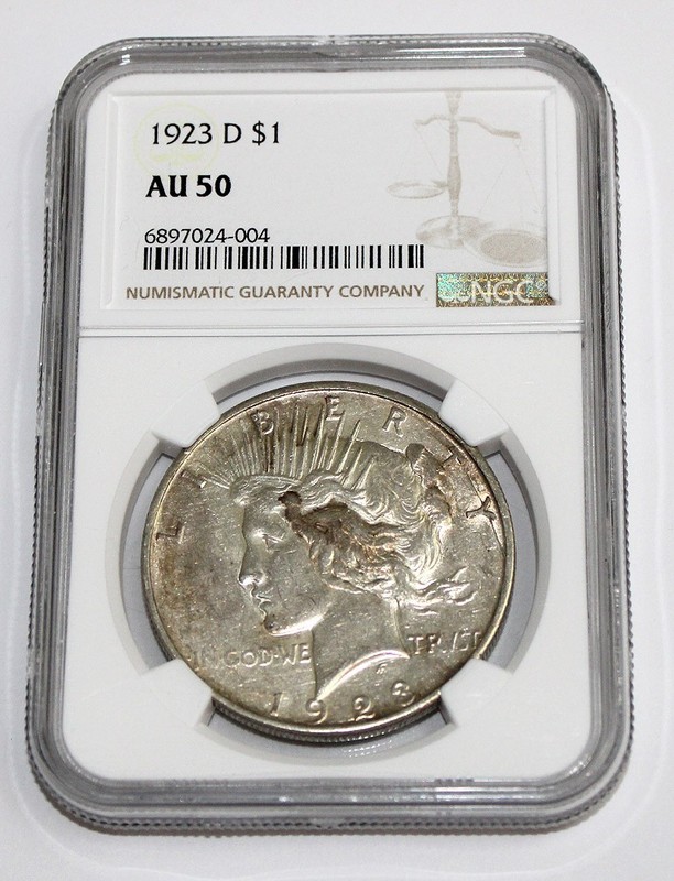 1923 D Peace Dollar - NGC AU 50