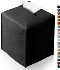 Tissue Box Cover, , Modern PU Leather Square Tissue Box Holder for Creative Deco