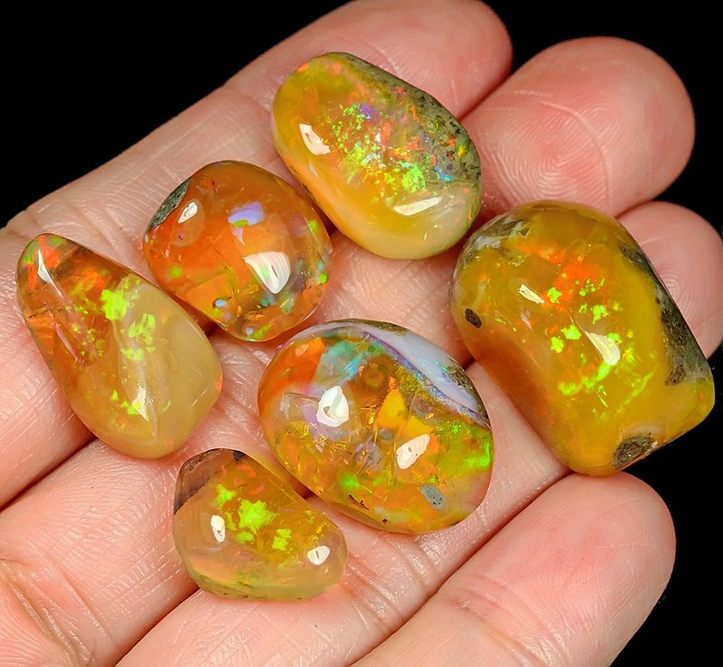 62.6Ct African Polished Black Opal Cab Specimen for Bracelet PYBB185
