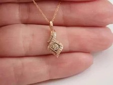2Ct Round Cut Lab Created Diamond Women's Pretty Pendant 14K Yellow Gold Plated