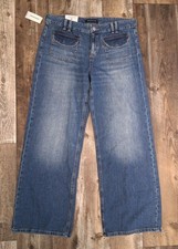 NWT Women's Aeropostale Aero Baggy Wide Leg Lightweight Luxe Denim Jeans, 10R