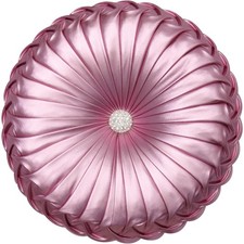 Round Throw Pillows,Blush Pink Throw Pillow,Soft Spandex Fabric,Pumpkin Pleat...